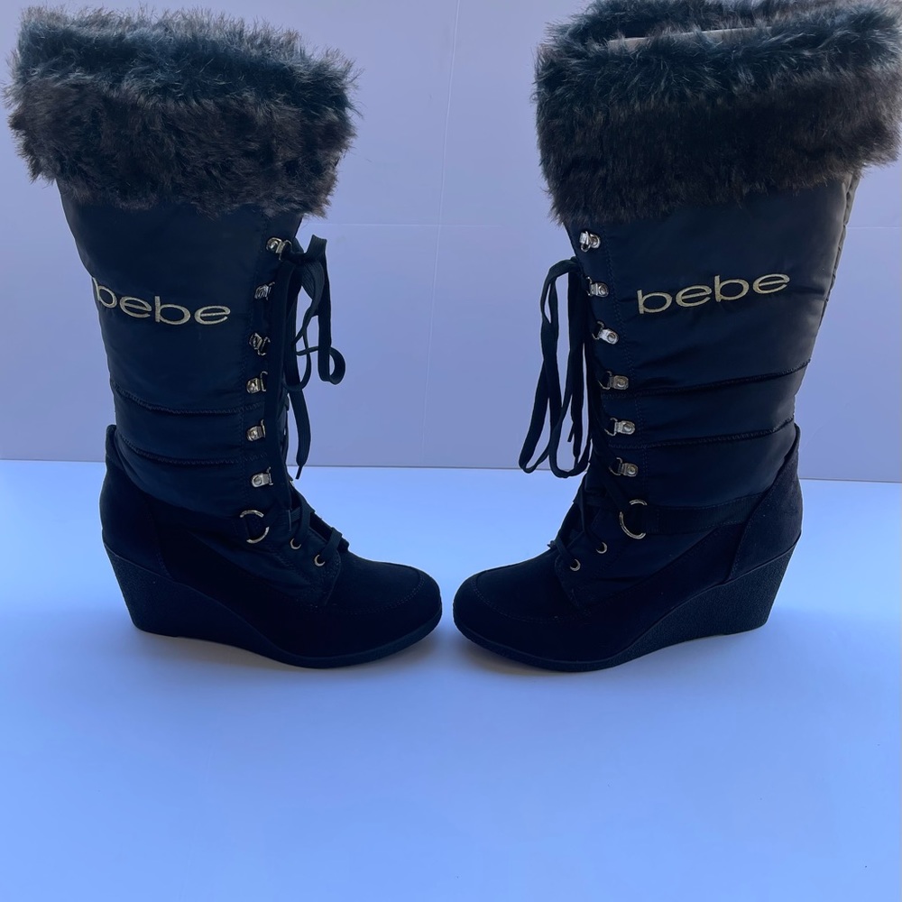 bebe Rhea Puffy Lace Up Boots
